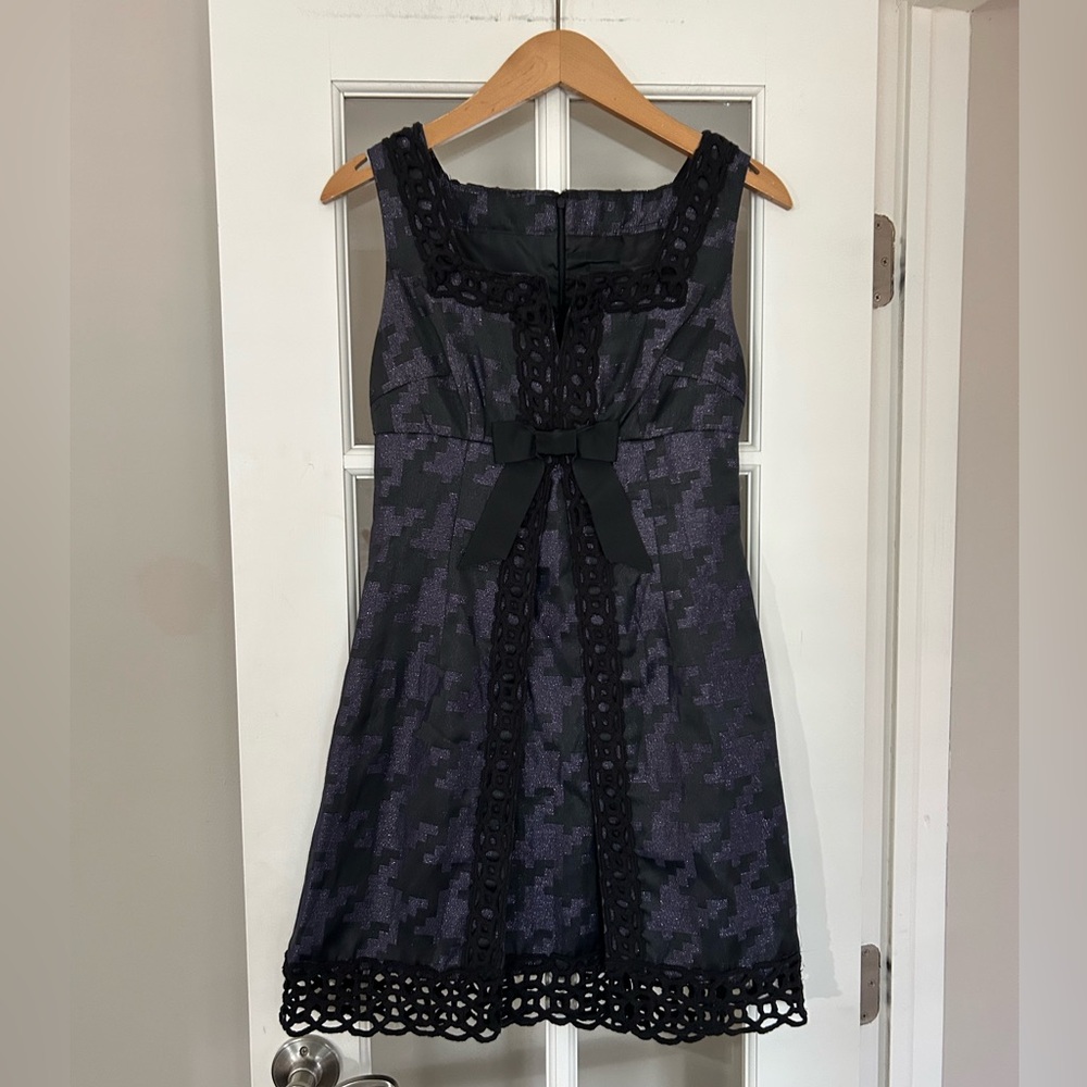 Anna Sui Target Houndstooth Purple Black A Line Mini Dress Vampire Diaries Y2K